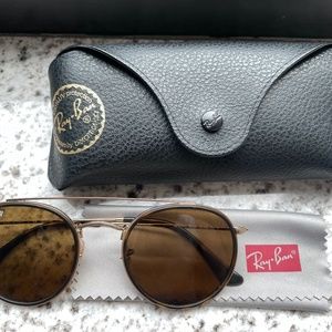 Ray-Ban Polarized Double Bridge Round Sunglasses